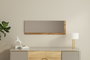 Hanah Home Espejo Flotal-e Blanco y Nogal 40x120x2.2 cm MDF Ecológico Montaje Pared